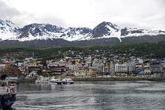 01D Ushuaia Downtown Area With Martial Mountains Above From Cruise Ship Leaving For Antarctica